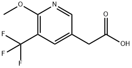 3-Pyridineacetic acid, 6-methoxy-5-(trifluoromethyl)- 化学構造式