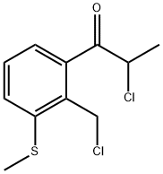 2-Chloro-1-(2-(chloromethyl)-3-(methylthio)phenyl)propan-1-one,1804132-83-9,结构式