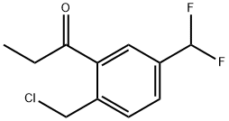 1-(2-(Chloromethyl)-5-(difluoromethyl)phenyl)propan-1-one,1804132-88-4,结构式