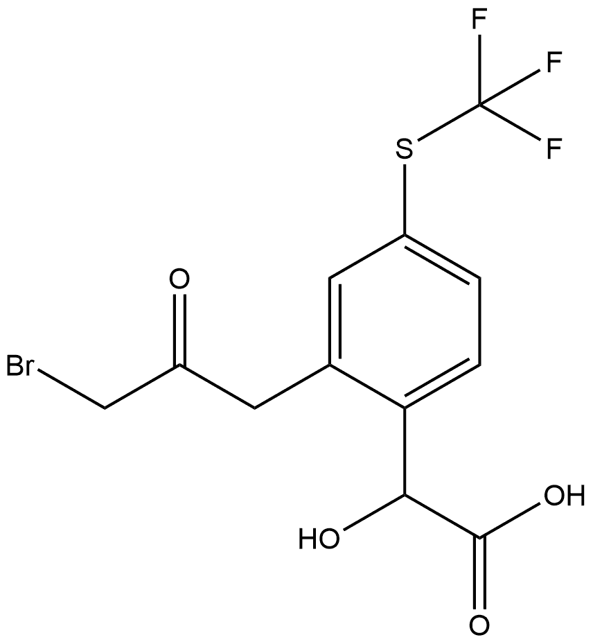 2-(3-Bromo-2-oxopropyl)-4-(trifluoromethylthio)mandelic acid,1804147-09-8,结构式