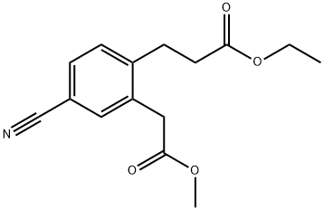 Methyl 5-cyano-2-(3-ethoxy-3-oxopropyl)phenylacetate,1804148-47-7,结构式