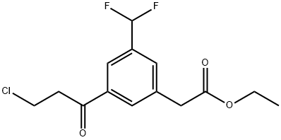 Ethyl 3-(3-chloropropanoyl)-5-(difluoromethyl)phenylacetate Structure