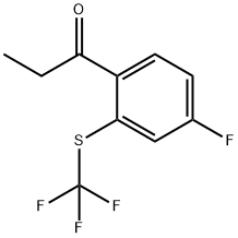 1-(4-Fluoro-2-(trifluoromethylthio)phenyl)propan-1-one 化学構造式