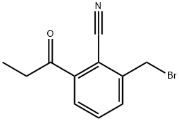 2-(Bromomethyl)-6-propionylbenzonitrile Struktur