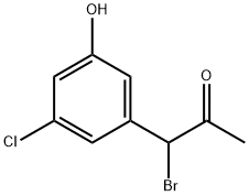 1-Bromo-1-(3-chloro-5-hydroxyphenyl)propan-2-one Struktur