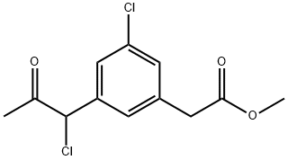 Methyl 3-chloro-5-(1-chloro-2-oxopropyl)phenylacetate 结构式