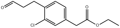 Ethyl 3-chloro-4-(3-oxopropyl)phenylacetate 结构式