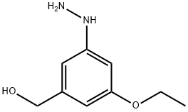 1-(3-Ethoxy-5-(hydroxymethyl)phenyl)hydrazine 结构式