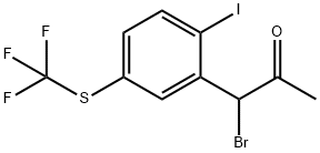 1-Bromo-1-(2-iodo-5-(trifluoromethylthio)phenyl)propan-2-one Struktur