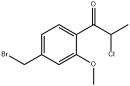 1-(4-(Bromomethyl)-2-methoxyphenyl)-2-chloropropan-1-one 结构式