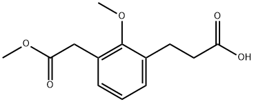 Methyl 3-(2-carboxyethyl)-2-methoxyphenylacetate 结构式