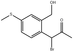 2-(1-Bromo-2-oxopropyl)-5-(methylthio)benzylalcohol Structure