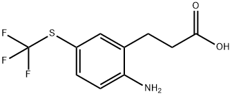 3-(2-Amino-5-(trifluoromethylthio)phenyl)propanoic acid 化学構造式