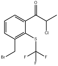 1-(3-(Bromomethyl)-2-(trifluoromethylthio)phenyl)-2-chloropropan-1-one 结构式