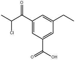 3-(2-Chloropropanoyl)-5-ethylbenzoic acid 结构式