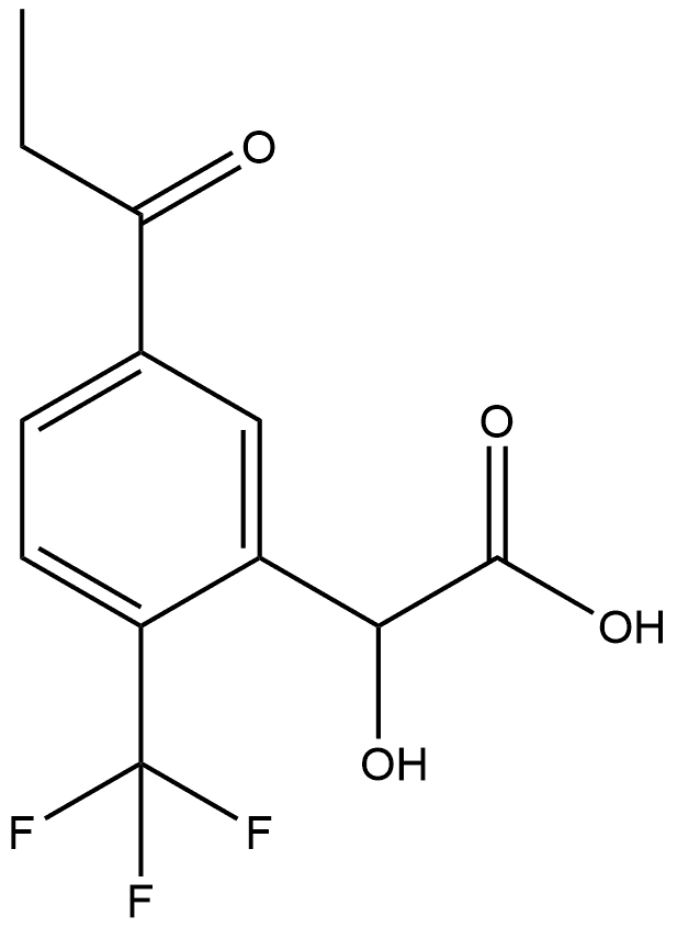 5-Propionyl-2-(trifluoromethyl)mandelic acid 结构式