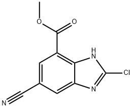 Methyl 2-chloro-6-cyano-1H-benzimidazole-4-carboxylate 结构式