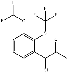 1-Chloro-1-(3-(difluoromethoxy)-2-(trifluoromethylthio)phenyl)propan-2-one Structure