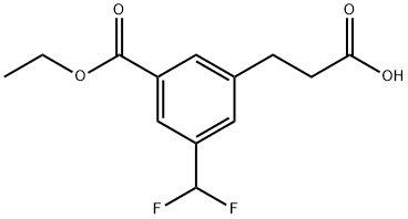 Ethyl 3-(2-carboxyethyl)-5-(difluoromethyl)benzoate Struktur