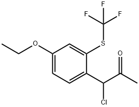 1-Chloro-1-(4-ethoxy-2-(trifluoromethylthio)phenyl)propan-2-one 结构式