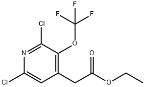 Ethyl 2,6-dichloro-3-(trifluoromethoxy)pyridine-4-acetate 结构式