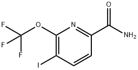 3-Iodo-2-(trifluoromethoxy)pyridine-6-carboxamide 结构式