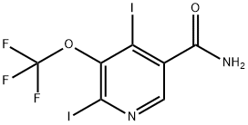 2,4-Diiodo-3-(trifluoromethoxy)pyridine-5-carboxamide Struktur