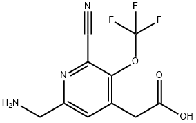 6-(Aminomethyl)-2-cyano-3-(trifluoromethoxy)pyridine-4-acetic acid 结构式