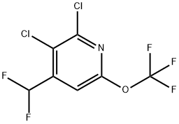 2,3-Dichloro-4-(difluoromethyl)-6-(trifluoromethoxy)pyridine Struktur