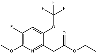 Ethyl 3-fluoro-2-methoxy-5-(trifluoromethoxy)pyridine-6-acetate 结构式