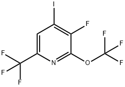 3-Fluoro-4-iodo-2-(trifluoromethoxy)-6-(trifluoromethyl)pyridine Structure