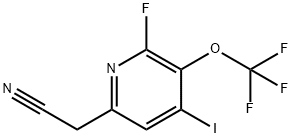 2-Fluoro-4-iodo-3-(trifluoromethoxy)pyridine-6-acetonitrile Structure