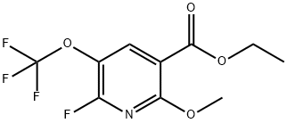 Ethyl 2-fluoro-6-methoxy-3-(trifluoromethoxy)pyridine-5-carboxylate Struktur