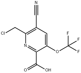 2-(Chloromethyl)-3-cyano-5-(trifluoromethoxy)pyridine-6-carboxylic acid 结构式