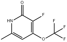 3-Fluoro-2-hydroxy-6-methyl-4-(trifluoromethoxy)pyridine 化学構造式