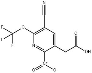 3-Cyano-6-nitro-2-(trifluoromethoxy)pyridine-5-acetic acid,1804342-17-3,结构式