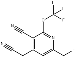 3-Cyano-6-(fluoromethyl)-2-(trifluoromethoxy)pyridine-4-acetonitrile 结构式