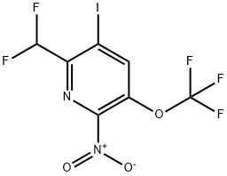 2-(Difluoromethyl)-3-iodo-6-nitro-5-(trifluoromethoxy)pyridine Structure