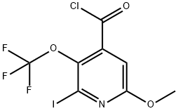 2-Iodo-6-methoxy-3-(trifluoromethoxy)pyridine-4-carbonyl chloride Struktur