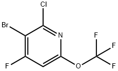 3-Bromo-2-chloro-4-fluoro-6-(trifluoromethoxy)pyridine 结构式