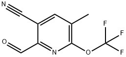 3-Cyano-5-methyl-6-(trifluoromethoxy)pyridine-2-carboxaldehyde Structure