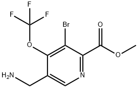 Methyl 5-(aminomethyl)-3-bromo-4-(trifluoromethoxy)pyridine-2-carboxylate,1804397-19-0,结构式