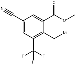 Benzoic acid, 2-(bromomethyl)-5-cyano-3-(trifluoromethyl)-, methyl ester Struktur