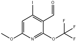 4-Iodo-6-methoxy-2-(trifluoromethoxy)pyridine-3-carboxaldehyde Structure