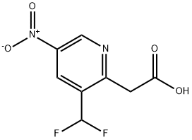 3-(Difluoromethyl)-5-nitropyridine-2-acetic acid 化学構造式