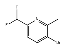 Pyridine, 3-bromo-6-(difluoromethyl)-2-methyl- 化学構造式