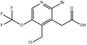 2-Bromo-4-(chloromethyl)-5-(trifluoromethoxy)pyridine-3-acetic acid Structure