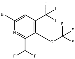 6-Bromo-2-(difluoromethyl)-3-(trifluoromethoxy)-4-(trifluoromethyl)pyridine Structure