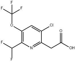 5-Chloro-2-(difluoromethyl)-3-(trifluoromethoxy)pyridine-6-acetic acid 结构式