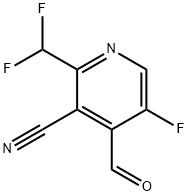 3-Cyano-2-(difluoromethyl)-5-fluoropyridine-4-carboxaldehyde 结构式